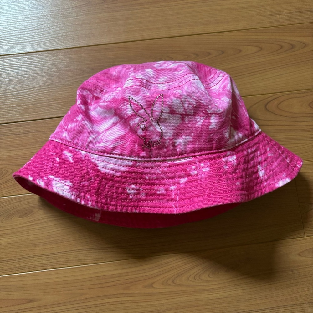 Playboy Rhinestone Bunny Bucket Hat Pink